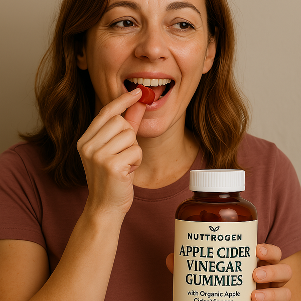 Apple Cider Vinegar (ACV): Take 1-2 gummies 3 times daily